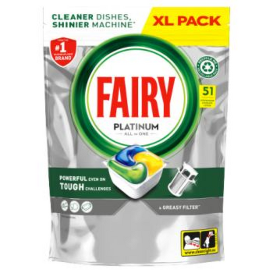 Fairy Platinum All-in-One Lemon 51 Dishwasher Tabs