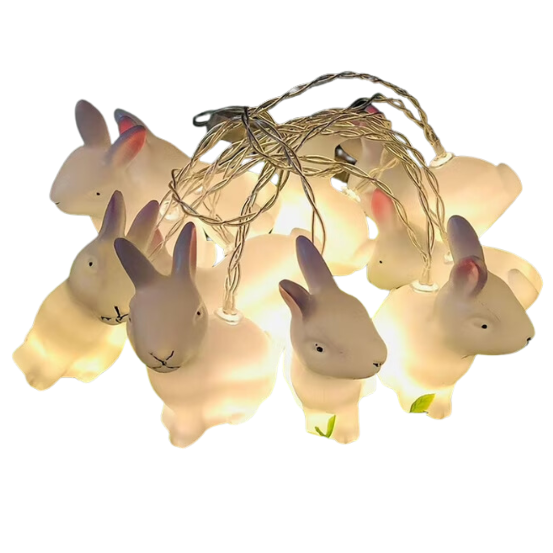 10 Cute Rabbit Easter String Lights