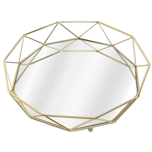 Mirrored Hexagonal Tray