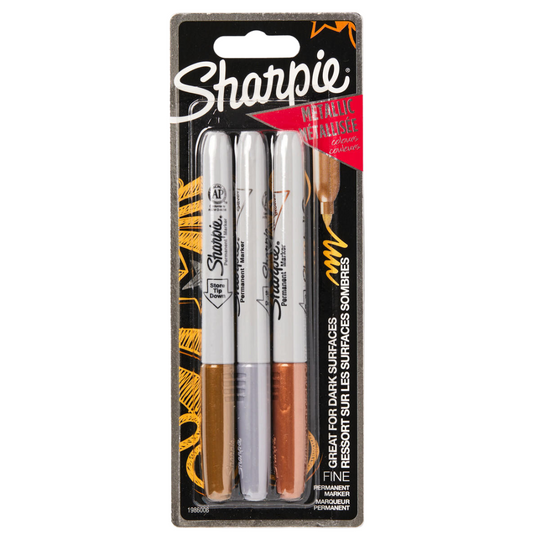 Sharpie Metallic Fine Permanent Markers 3 pens