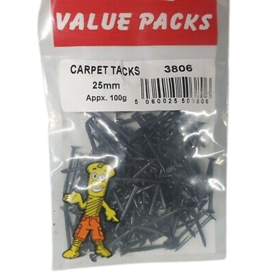 25mm Carpet Tacks - 100g