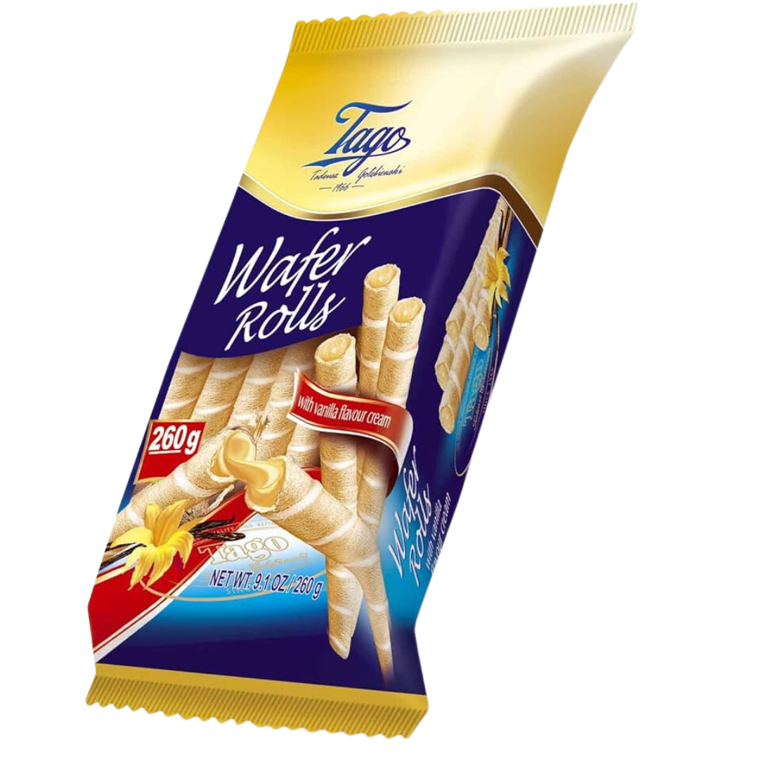 Tago Wafer Rolls Vanilla Cream 150g