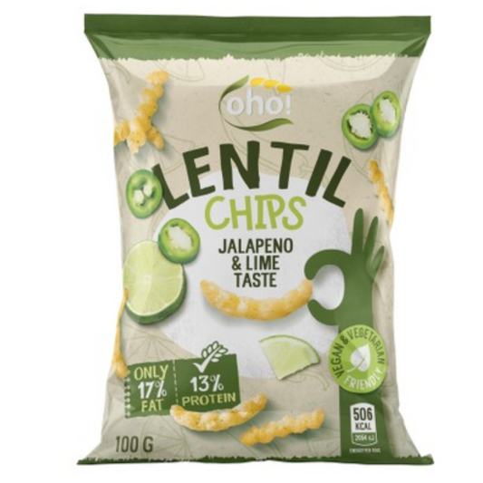 Oho! Lentil Chips Jalapeno & Lime