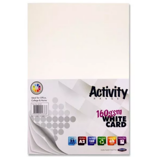 A2 25-Sheets of White 160GSM Activity Card