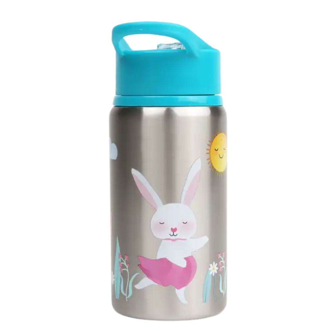 Myga Metal Kids Water Bottle Blue Wild Animals 500ml