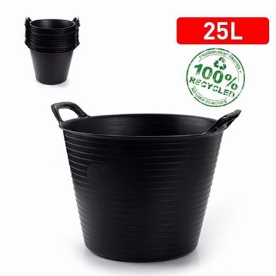 FlexiTub 25L Black Bucket Storage