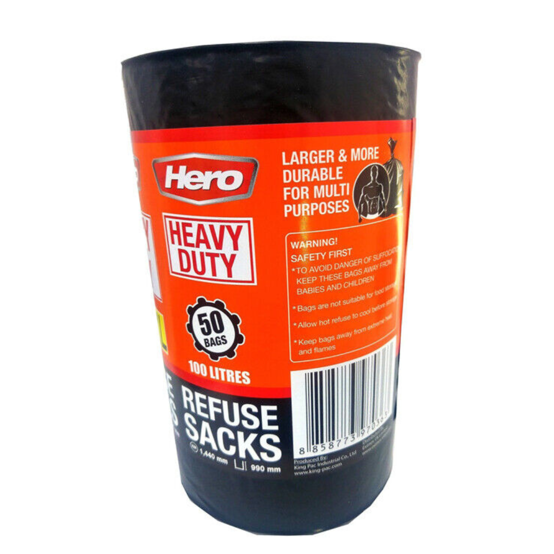 HERO Heavy Duty 100L Refuse Sacks