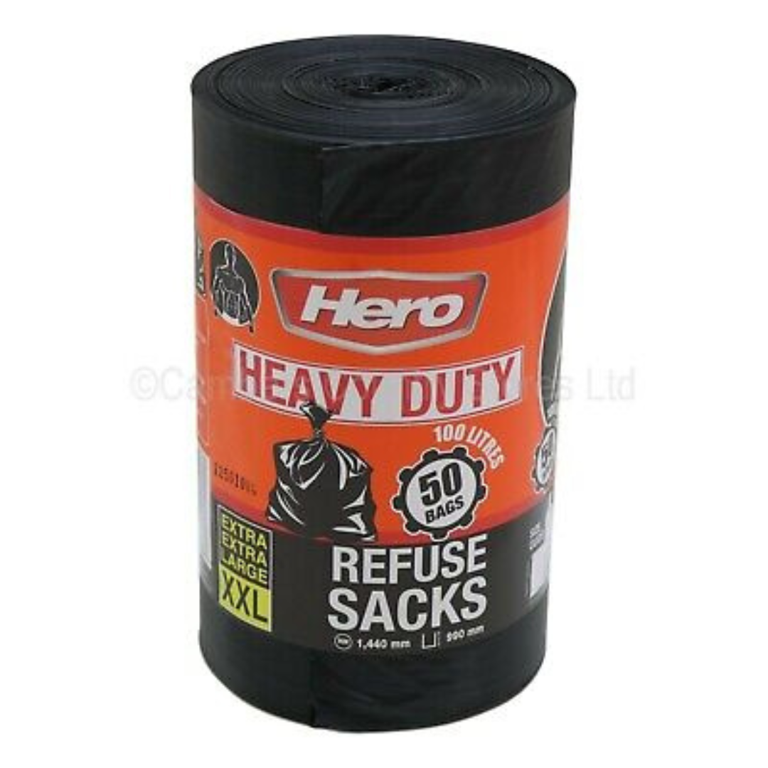 HERO Heavy Duty 100L Refuse Sacks