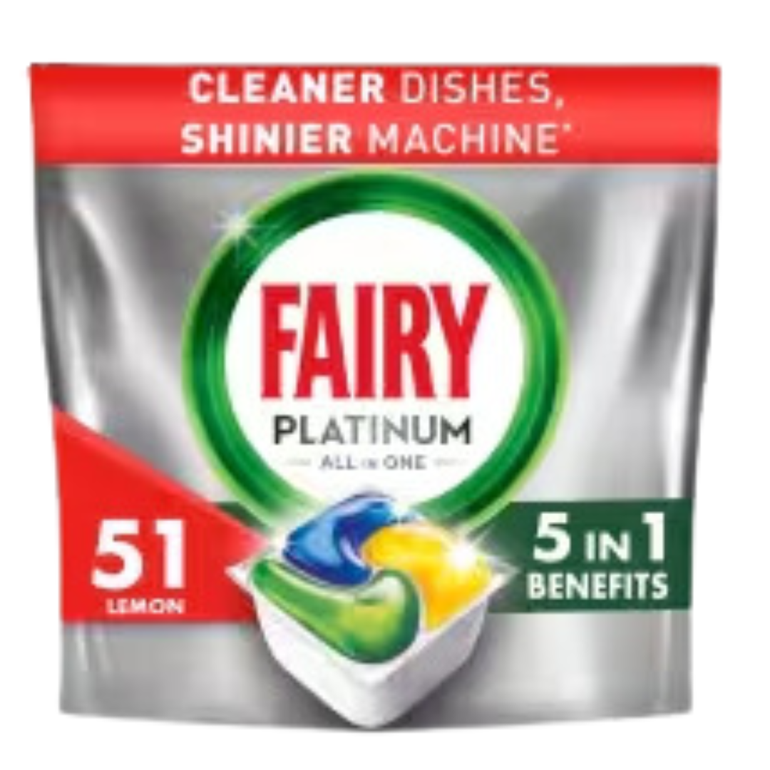 Fairy Platinum All-in-One Lemon 51 Dishwasher Tabs