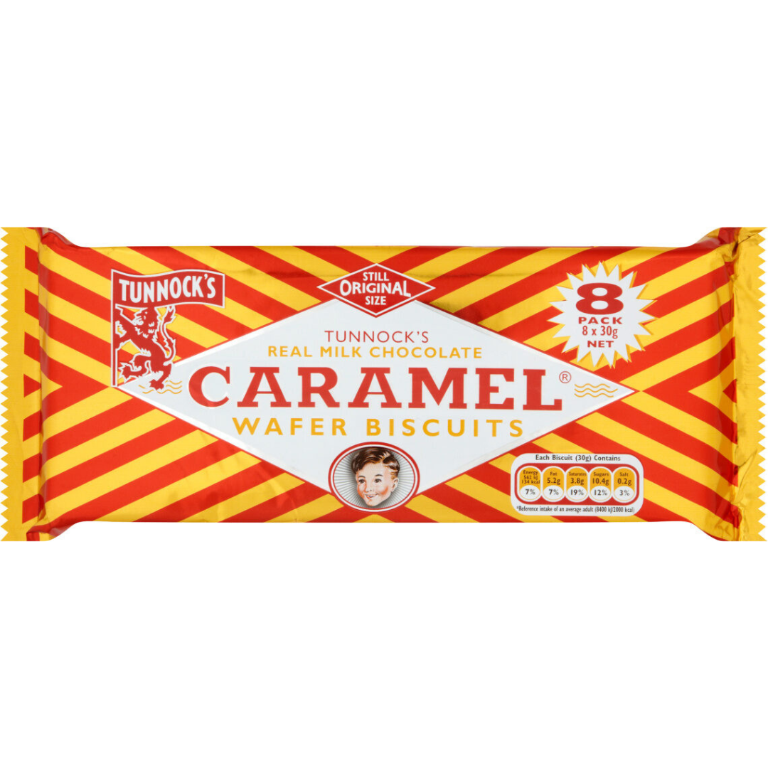 Tunnock’s Caramel Wafers Biscuits 8-Pack