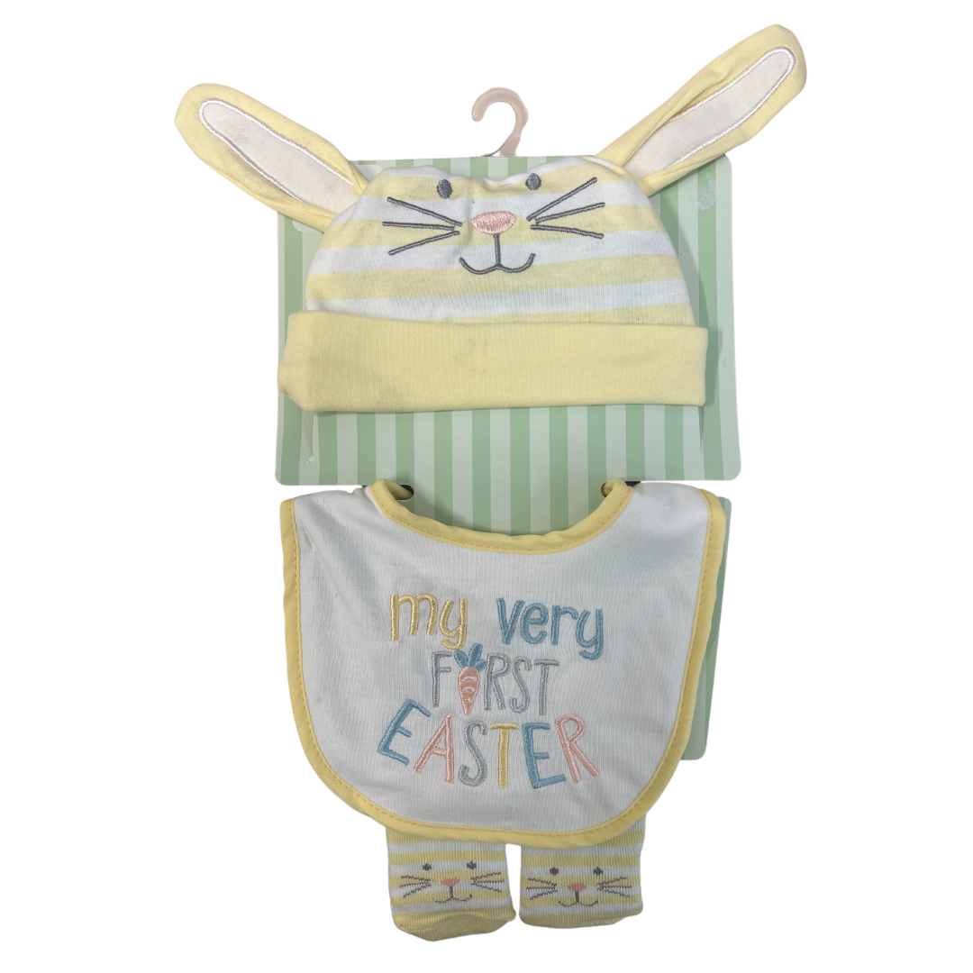 My Very First Easter Bib with Cap & Socks