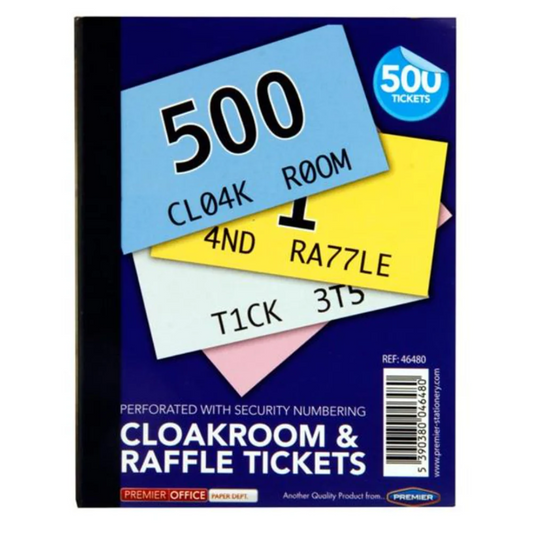 Premier Office Cloakroom & Raffle Tickets 1-500