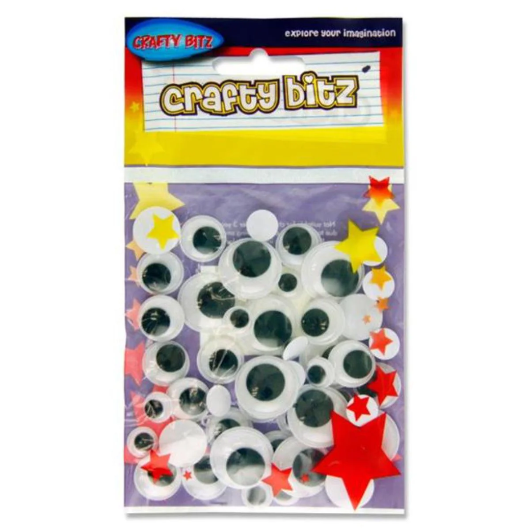 Crafty Bitz Wiggle Goggly Eyes - 50 Pack