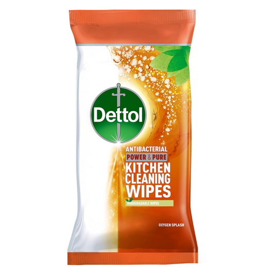 Dettol Power & Pure Kitchen Antibacterial Wipes 70s