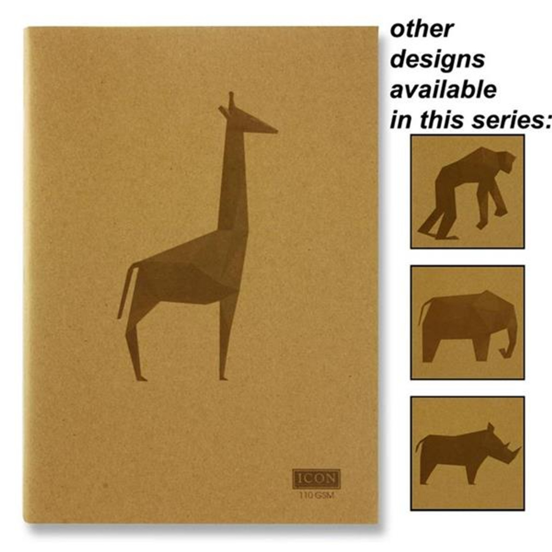 Icon A4 Kraft Sketch Animalia 80 Pages