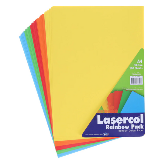 Lasercol A4 Colour Paper – 80gsm (100 Sheets)