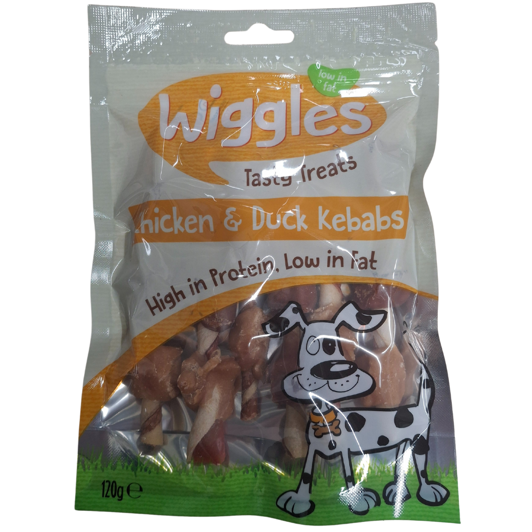 Wiggles Chicken & Duck Kebabs 120g