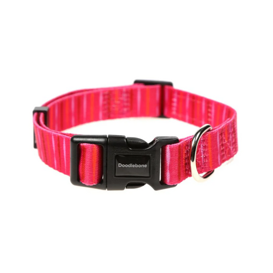 Doodlebone Originals Collar – Pink Stripes (Size 3-6)