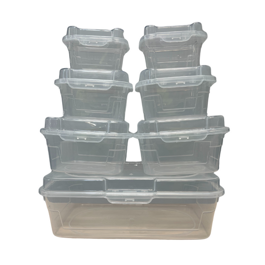 7 Pack White Storage Boxes with Lids