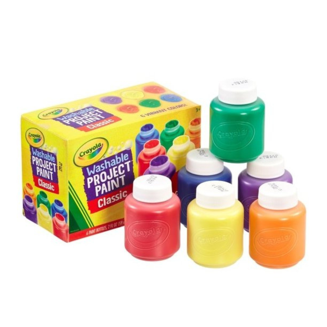 Crayola Washable Project Paint – Set of 6 Colors