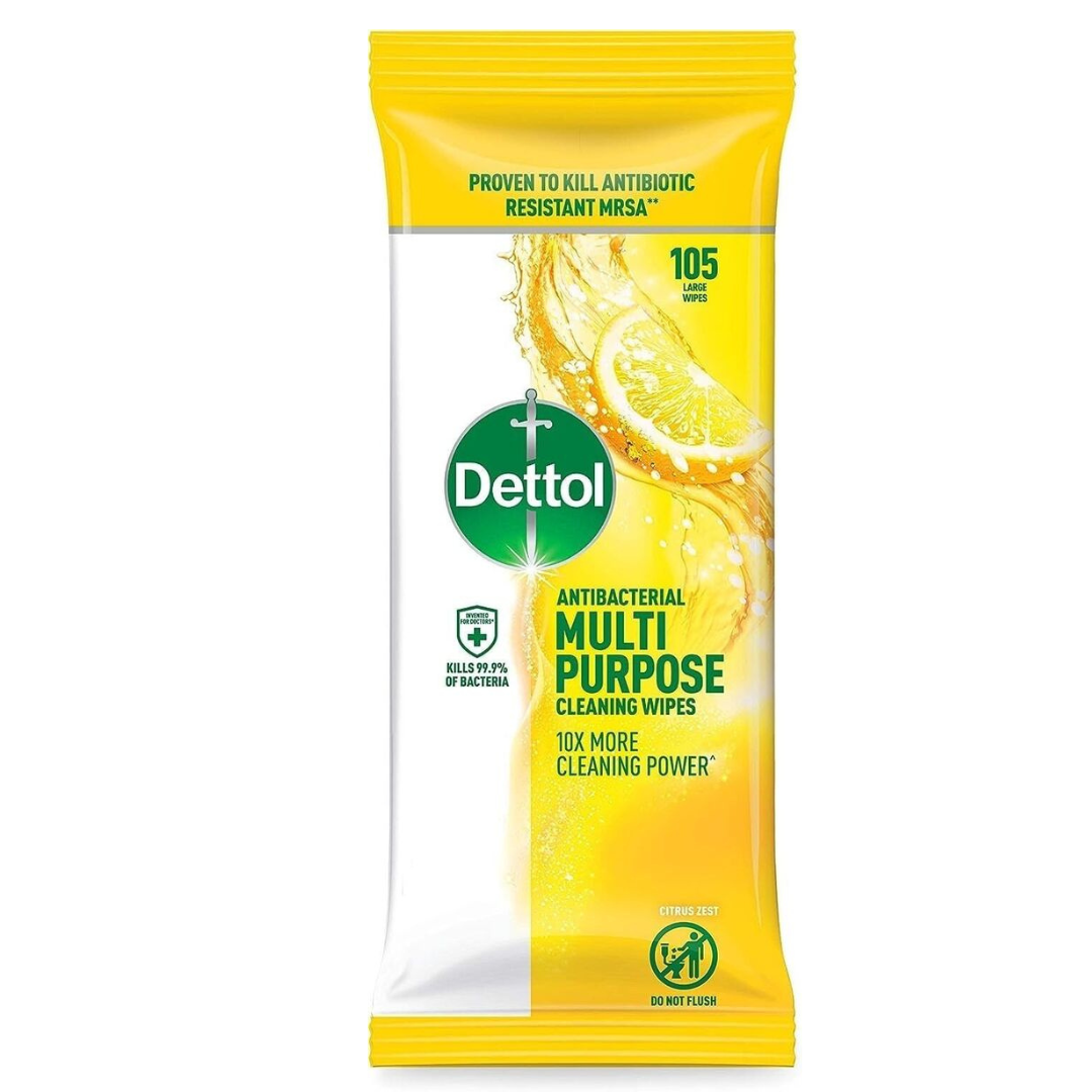 Dettol Antibacterial Multi-Purpose Wipes Citrus Zest 105s