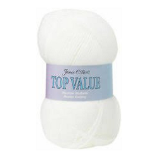 Top Value Double Knitting 100G Shade 8428 White