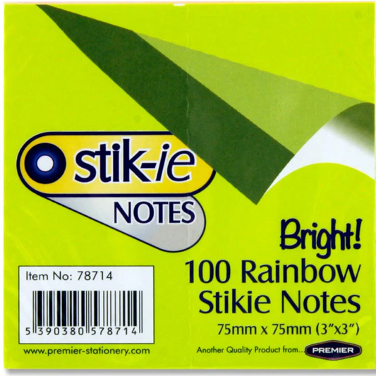 Stik-IE Notes 75x75mm 5-Color Rainbow