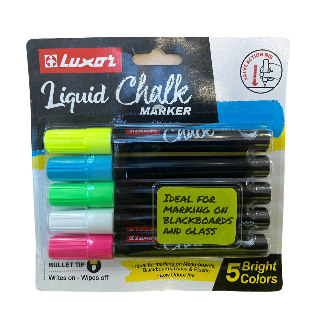 5PK Assorted Liquid Chalk Marker Bullet Tip