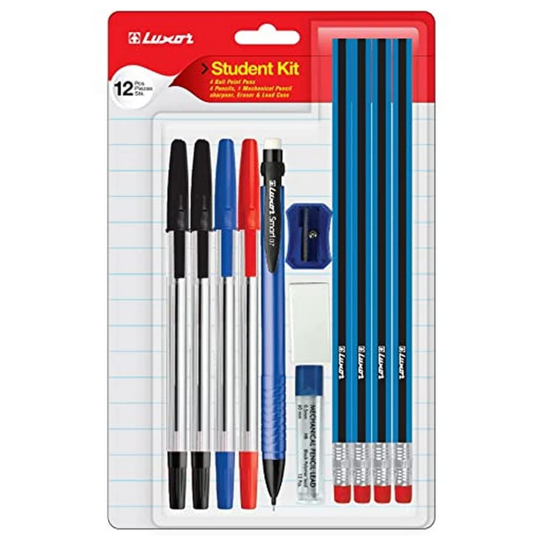 Luxor Student Kit All-in-One Writing Pack (12-Piece)