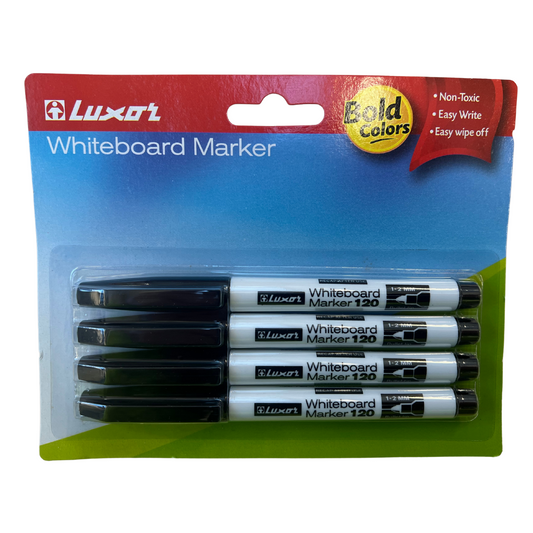 4PK Black Whiteboard Marker Bullet Tip