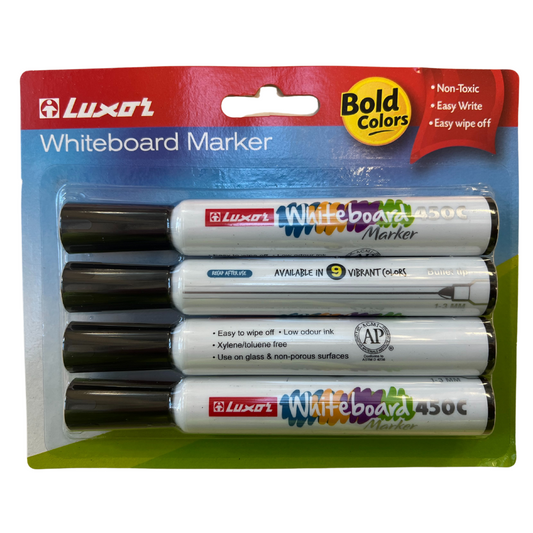 4PK Black Whiteboard Marker Bullet Tip