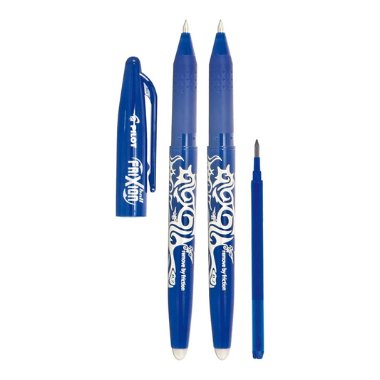 2-Pack Blue FriXion Ball Pens with 1 Free Refill