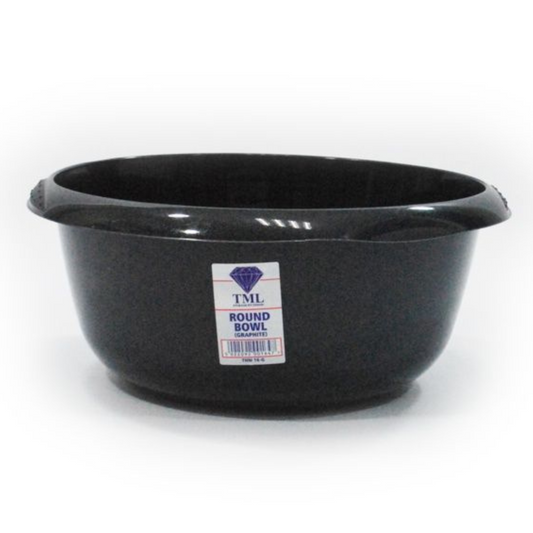 Round Washing Up Bowl Graphite Grey Plastic