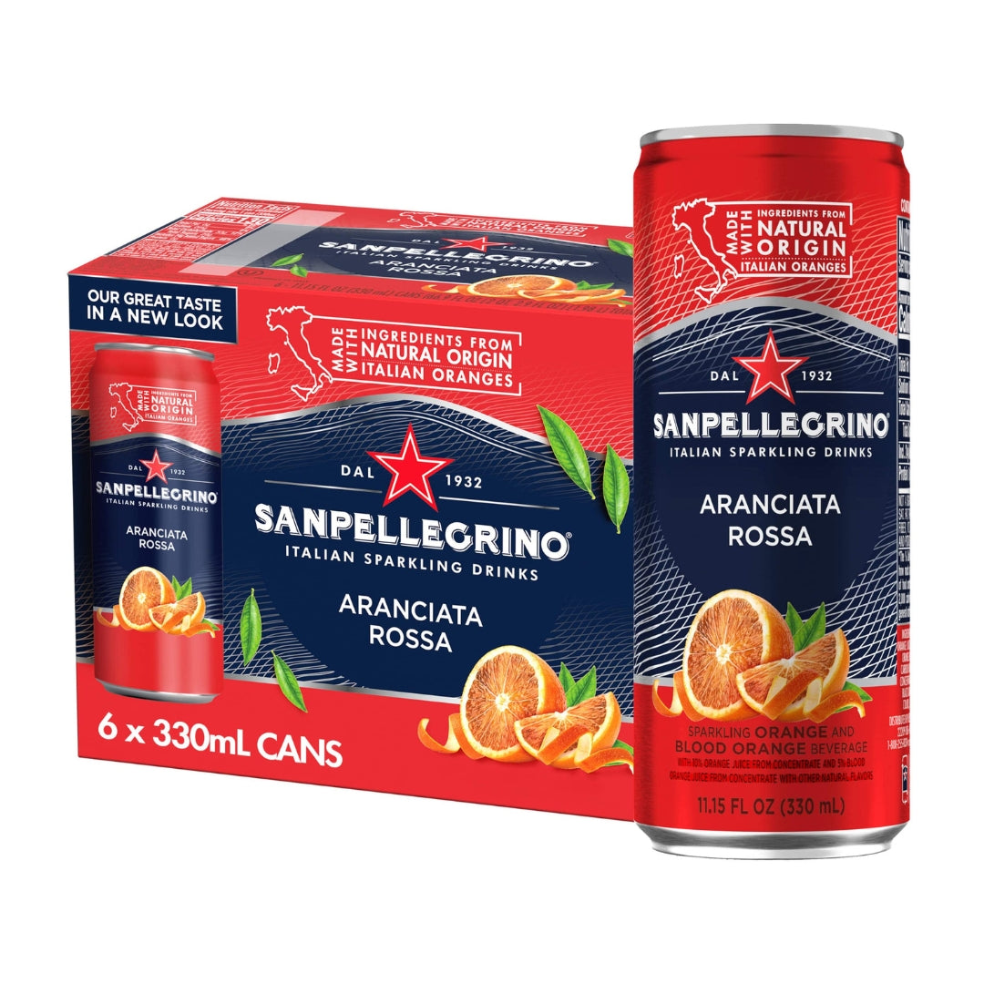 San Pellegrino Blood Orange Can 6 pack x 330ml