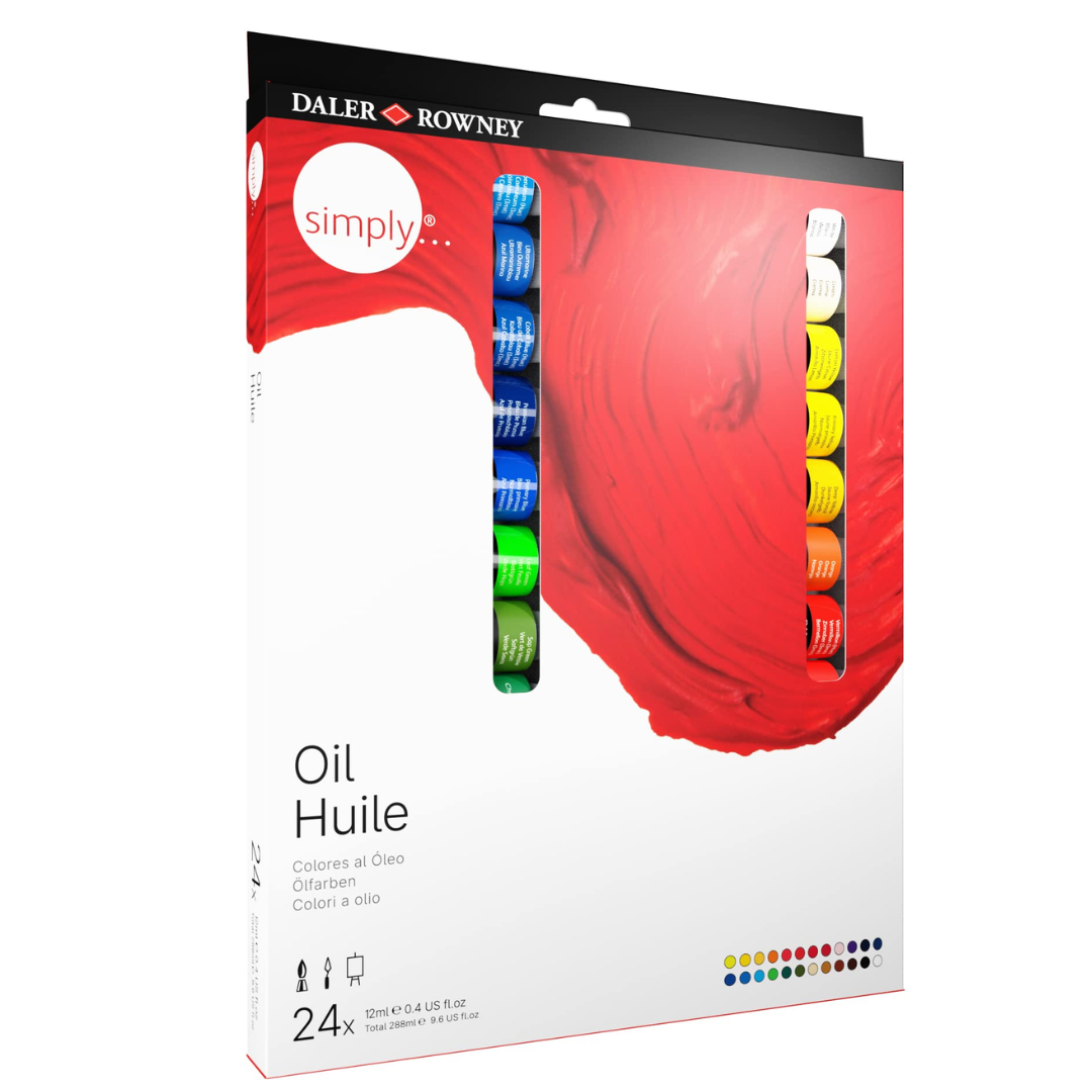 24 Pack of Simply 12ml Oil Paint Set