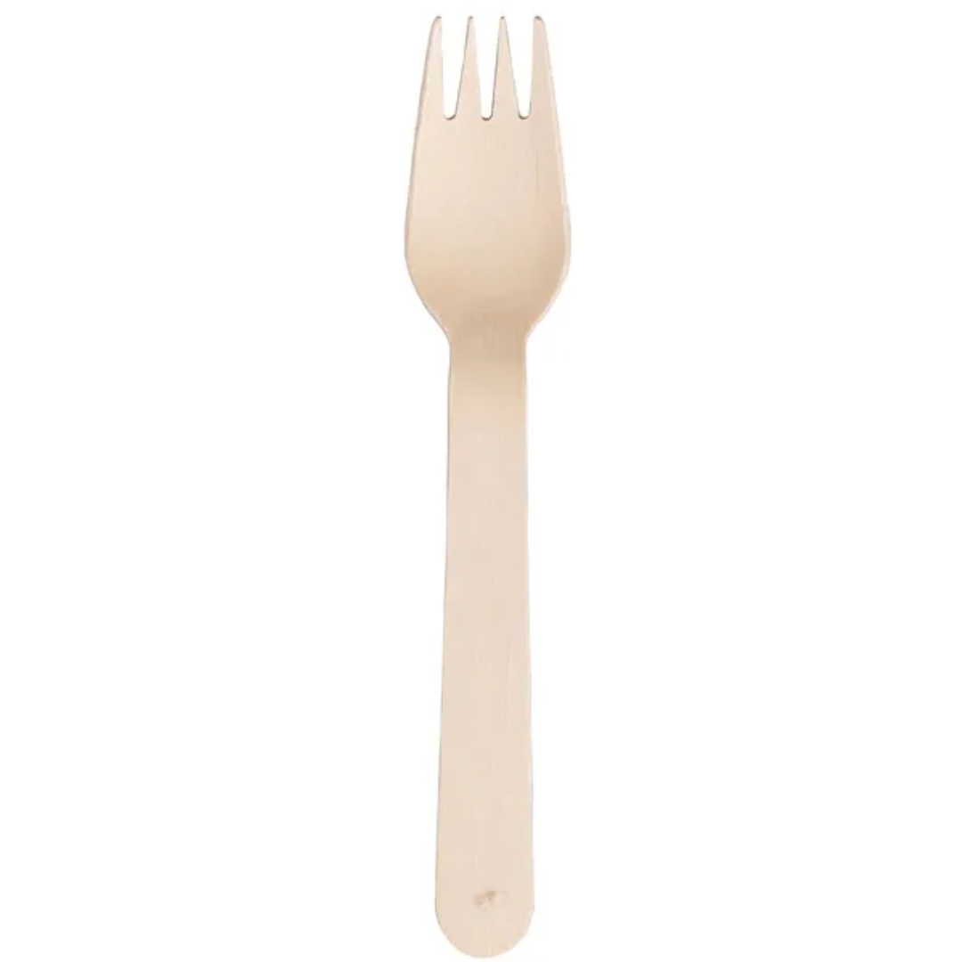 Eco-Friendly 24-Pack Wooden Fork Cutlery Set