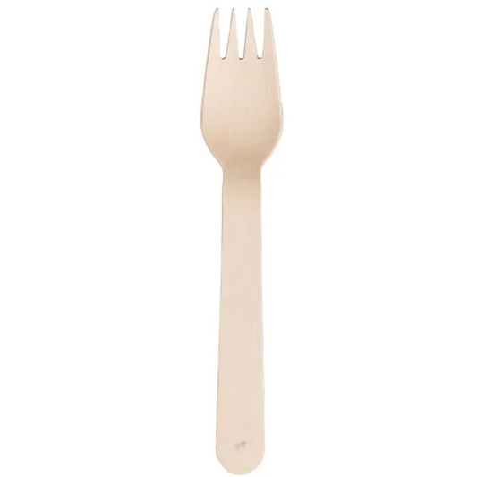 Eco-Friendly 24-Pack Wooden Fork Cutlery Set