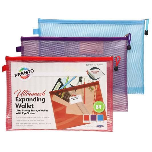 Assorted Ultramesh Expanding Wallets Premto Pack of 3 B4+