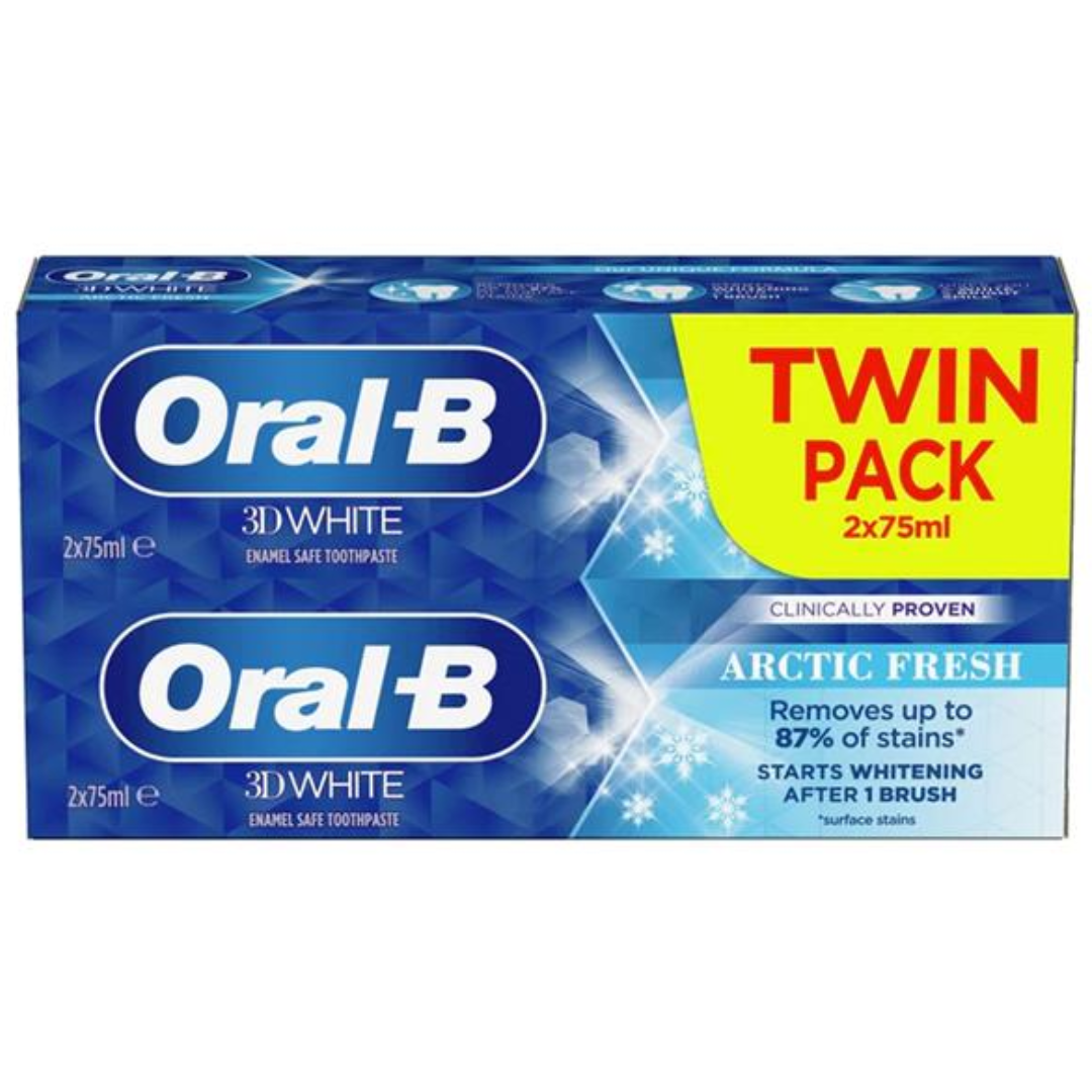 Oral-B 3D White Arctic Fresh Toothpaste 2x75ml