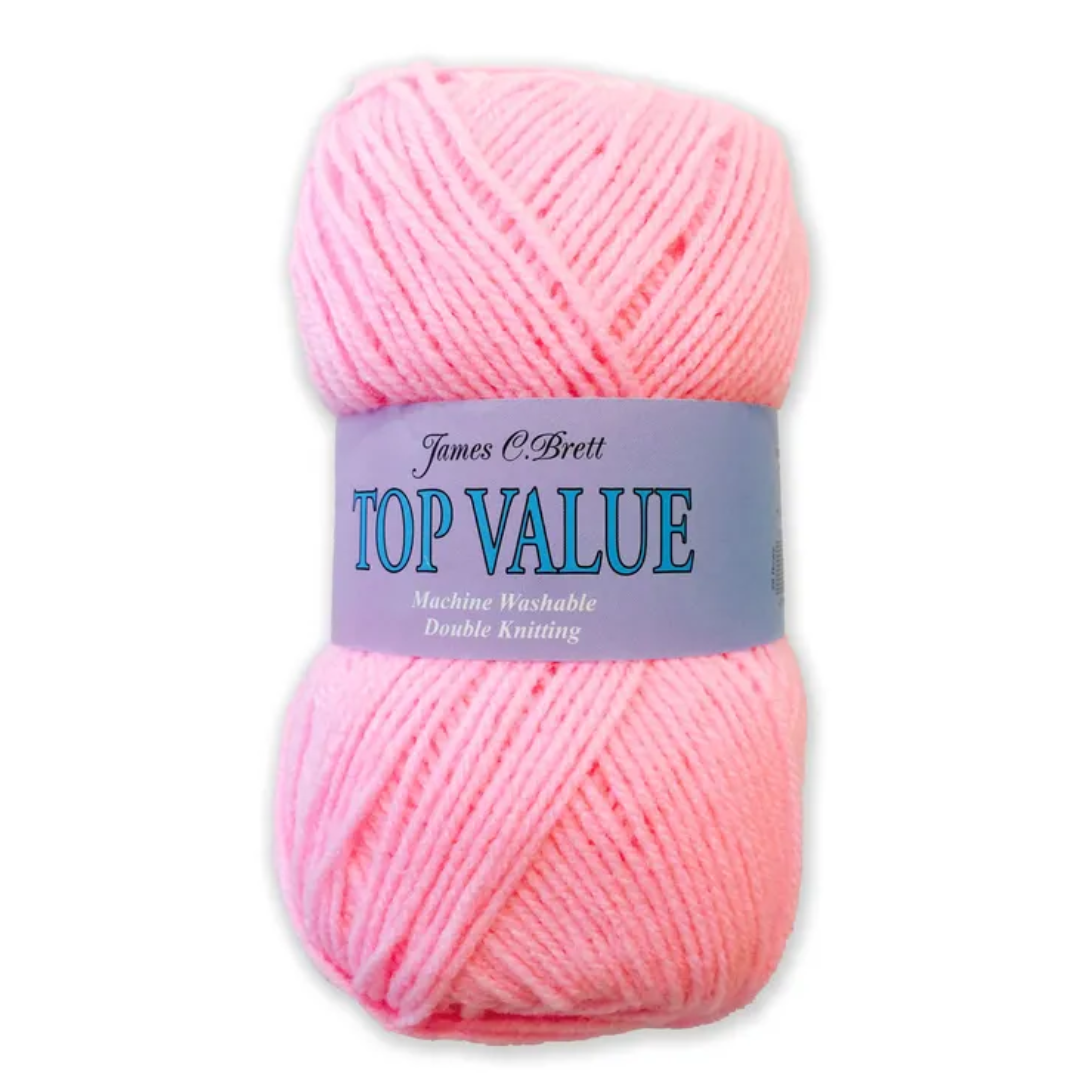 Top Value 100 Grams Double Knitting Yarn 8421 Pale Pink