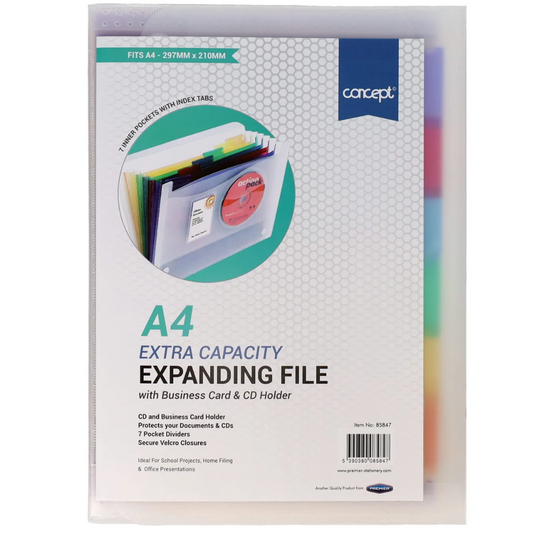 7-Pocket A4 Expanding File