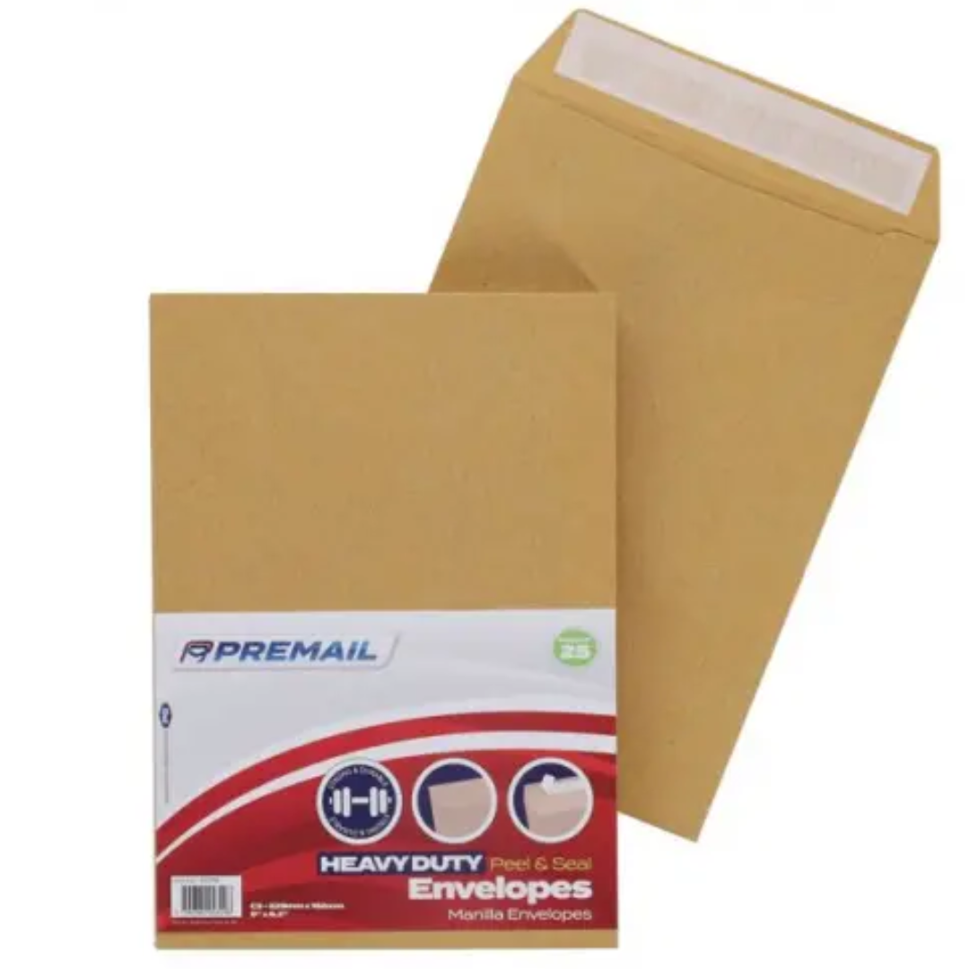 Pack Of 25 C5 Manilla H/D P&S Envelopes