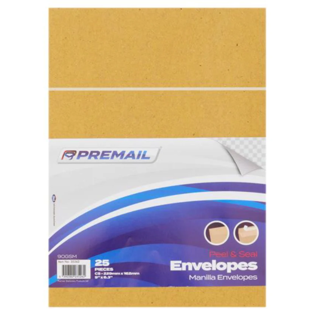 Pack Of 25 C5 Manilla P&S Envelopes