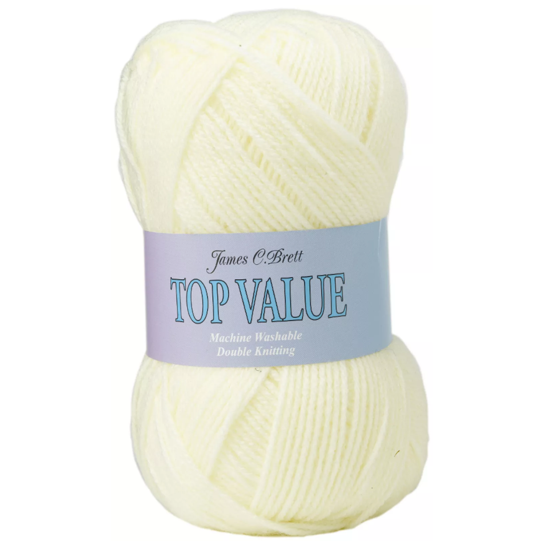 Top Value 100 Grams Double Knitting Yarn 0844 Cream