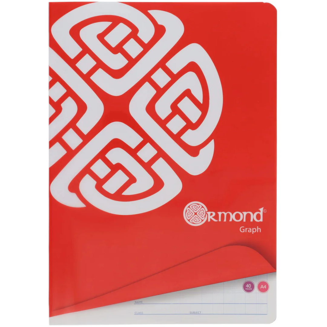 Ormond A4 40-Page Durable Cover Graph Book