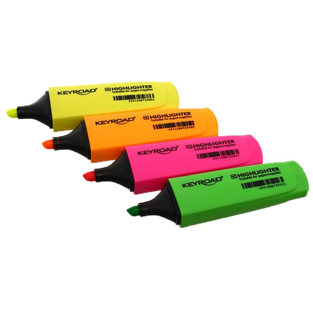 Keyroad Highlighters Assorted 4 Pack