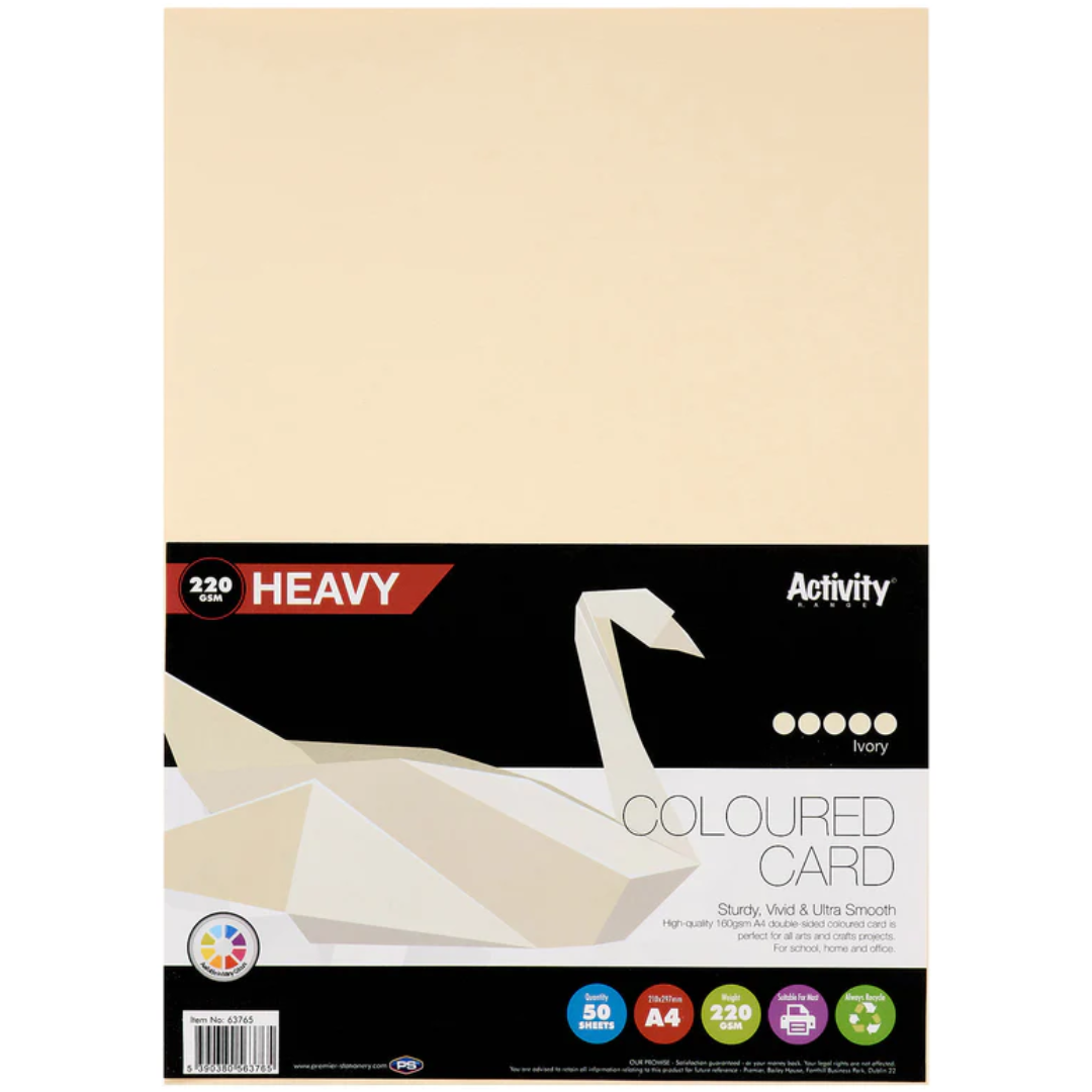 Prem A4 200gsm Heavy Card 50 Ivory