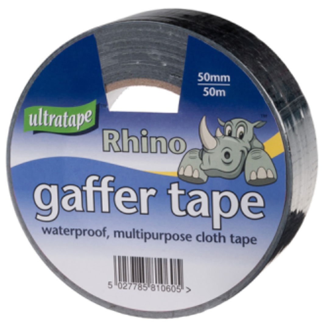 50mm x 50m Black Cloth Tape Rhino