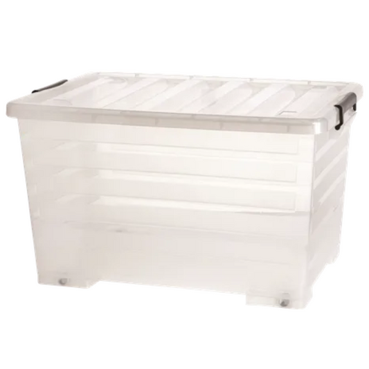 Clear Storage Box with Handles 150L