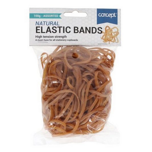 100g Bag Rubber Bands Assorted Sizes